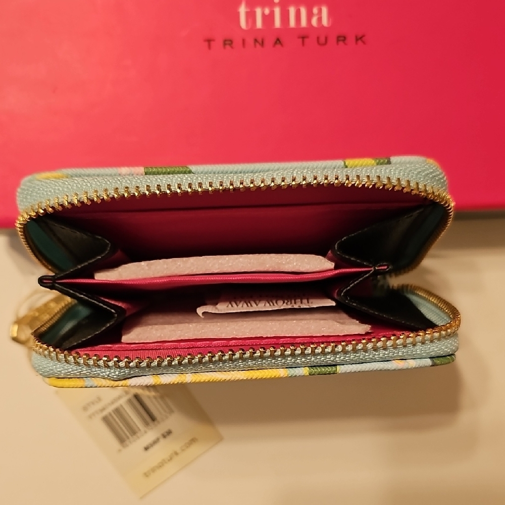 Trina Turk Blue and Yellow Wallet with Citrus Pattern - Picture 9 of 9